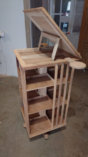 aérogommage-bibliothèque-en-bois